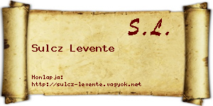 Sulcz Levente névjegykártya