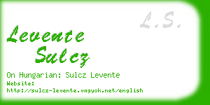 levente sulcz business card